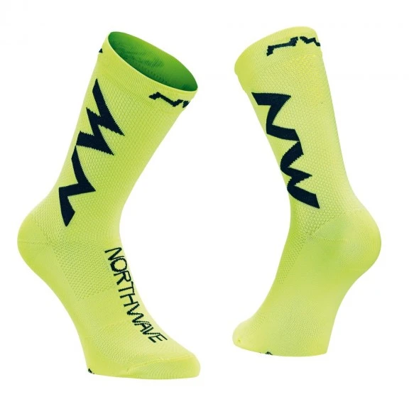 Calcetin Alto Northwave Extreme Air Amarillo Fluor-negro Uni