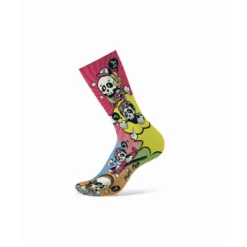 Calcetines Alos Funstep Calavera Rosa/Amarillo