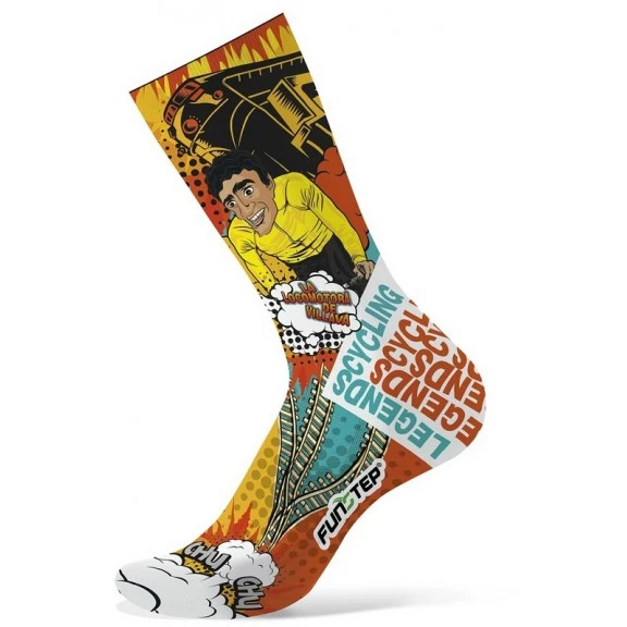 Calcetines Altos Funstep Indurain Aguamarina Naranja