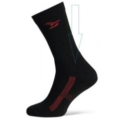 Calcetines Altos Funstep Lana Merino Negro-rojo