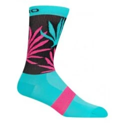 Calcetines Cortos Giro Racer High Rise Screaming Teal-negro