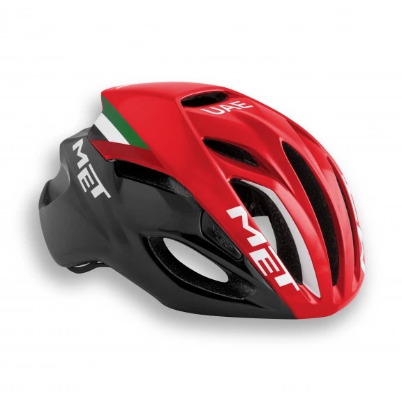 Casco Bicicleta Met Manta UAE-Abu Dhabi Rojo Negro Verde