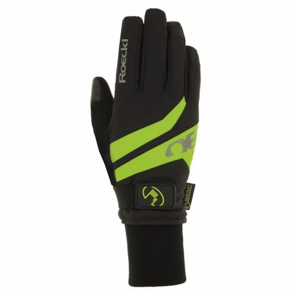 Guante Roeckl Rocca Gtx Waterproof Negro Amarilo