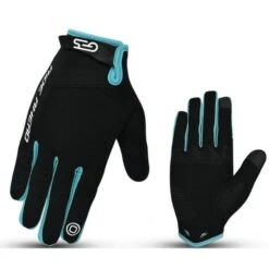 Guantes Largos Ciclista Ges Gel Pro Celeste-negro