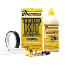Kit Tubeless X-Sauce Mtb Valvula Fina + Cinta De 25mm Negra