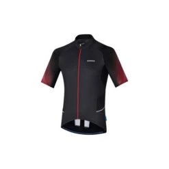Maillot Shimano Manga Corta Mirror Cool Negro/Rojo